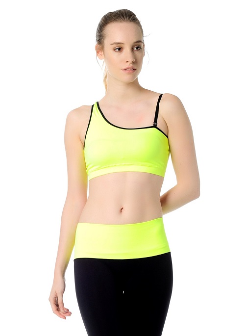 Jerf Womens Bage Neon Yellow Seamless Sports Bra